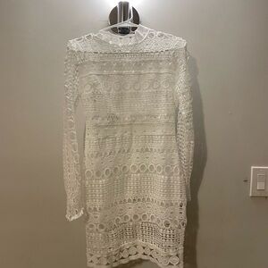 White lace patterned dress